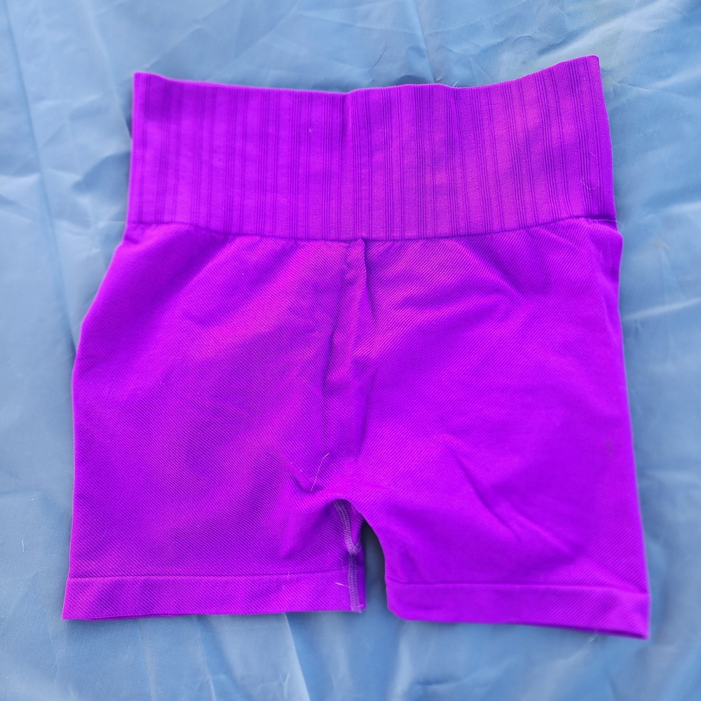 Womens Purple Activewear Shorts Scrunch Butt